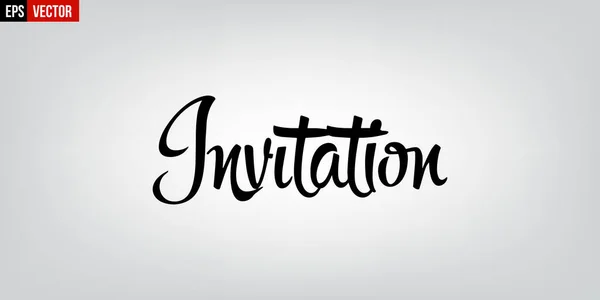 Invitation english typography on grey background — Stock Vector