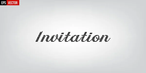 Invitation typographie anglaise sur fond gris — Image vectorielle