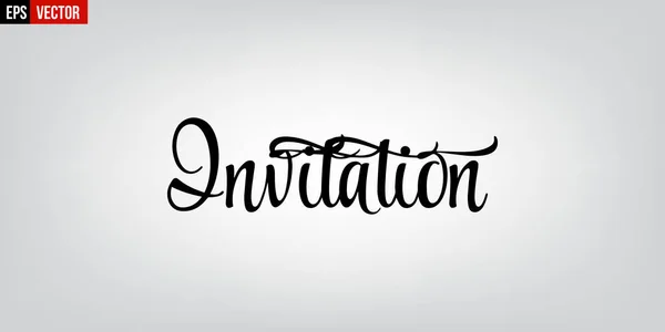 Invitation typographie anglaise sur fond gris — Image vectorielle