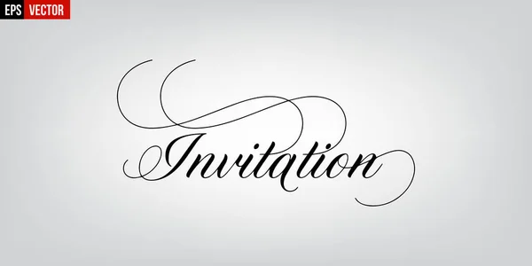 Invitation typographie anglaise sur fond gris — Image vectorielle