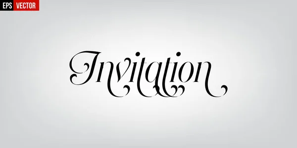 Invitation typographie anglaise sur fond gris — Image vectorielle