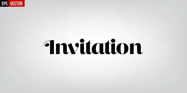 Invitation typographie anglaise sur fond gris — Image vectorielle