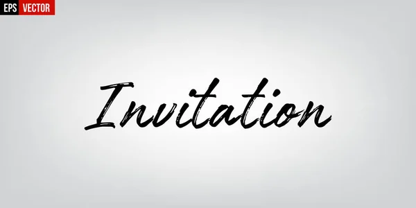 Invitation english typography on grey background — Stock Vector