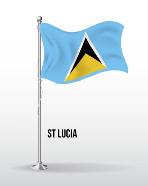 St. Lucia 'nın yüksek detaylı vektör bayrağı