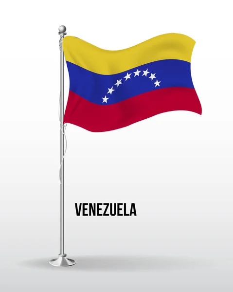 Vysoce podrobný vektorový příznak venezuely — Stockový vektor