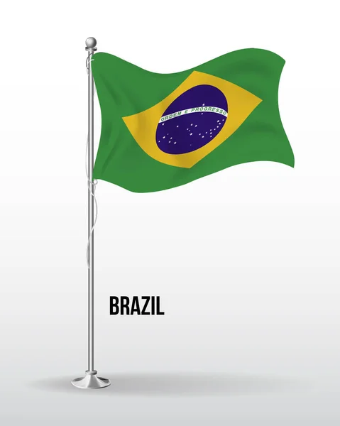 High detailed vector flag of brazil — Stock Vector