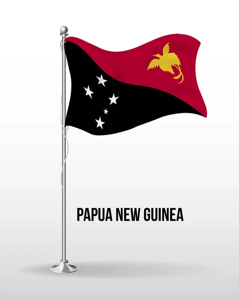 Papua Yeni Gine 'nin yüksek detaylı vektör bayrağı — Stok Vektör