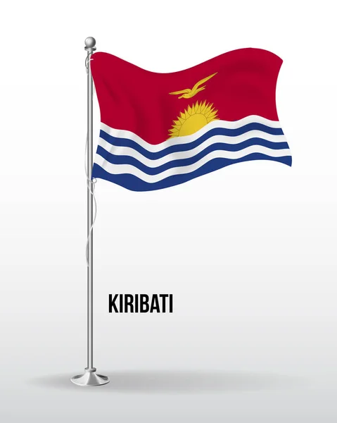 Alta bandera vectorial detallada de kiribati — Archivo Imágenes Vectoriales