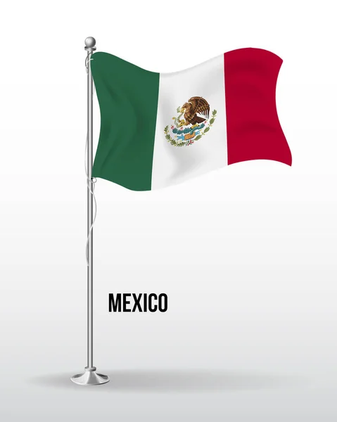 Bandeira vetorial detalhada alta de México —  Vetores de Stock