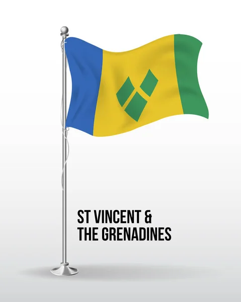 Высокий детальный векторный флаг святого Винсента и гренадин — стоковый вектор