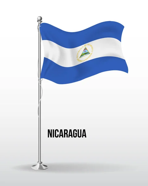 Vysoce podrobný vektorový příznak nikaragui — Stockový vektor