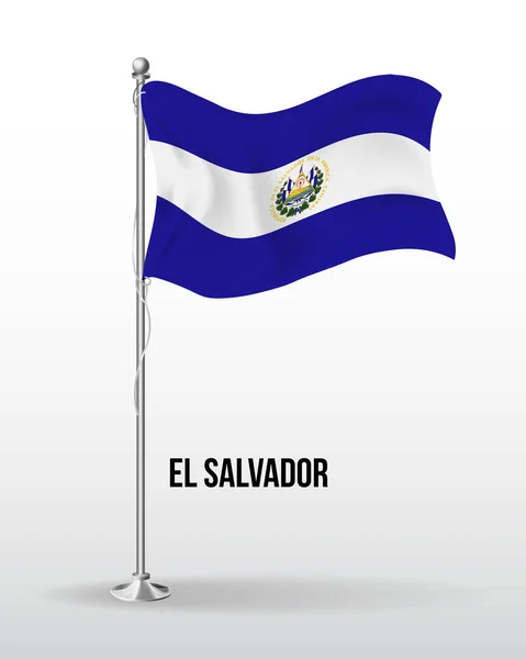 Υψηλή λεπτομερής διανυσματική σημαία του Ελ Σαλβαδόρ — Διανυσματικό Αρχείο