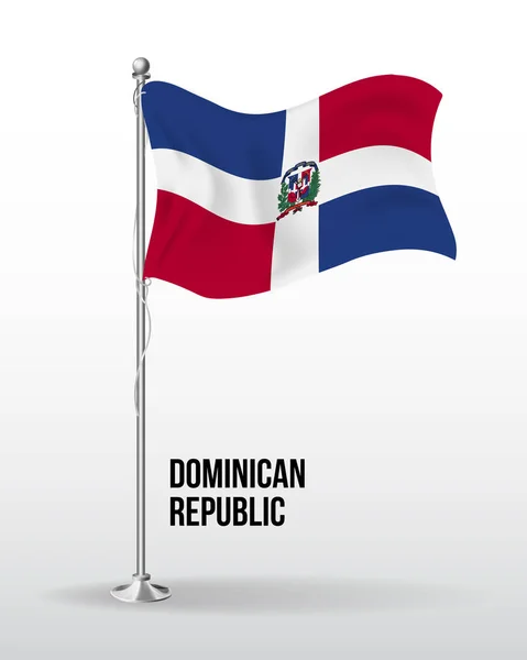 Высокий детальный векторный флаг Доминиканской республики — стоковый вектор