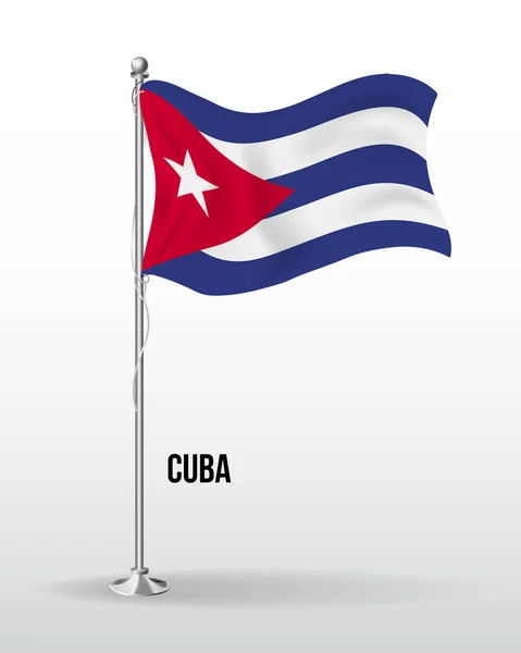 Bandeira vetorial detalhada de Cuba —  Vetores de Stock