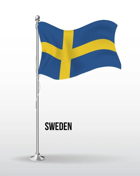 Высокий детальный векторный флаг Швеции — стоковый вектор