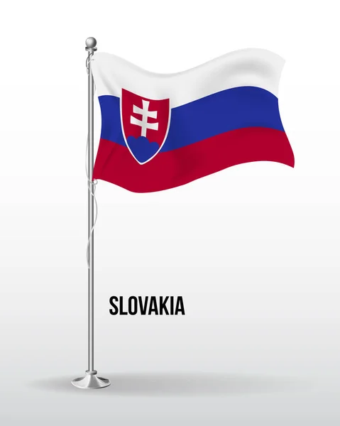 Υψηλή λεπτομερής διανυσματική σημαία της Σλοβακίας — Διανυσματικό Αρχείο