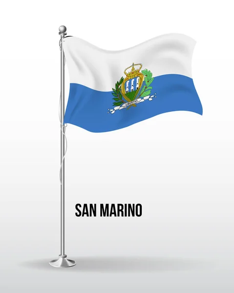 Υψηλή λεπτομερής διανυσματική σημαία του Αγίου Μαρίνου — Διανυσματικό Αρχείο