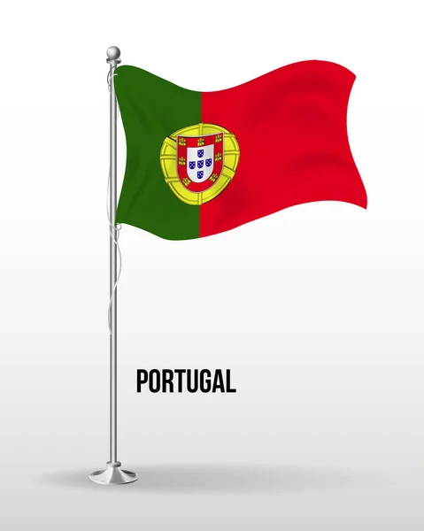 High detailed vector flag of Portugal — Stock Vector