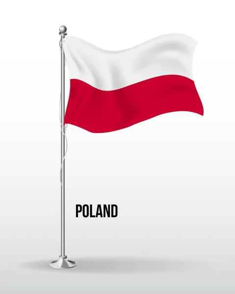 Wysoka szczegółowa flaga wektora Polski — Wektor stockowy