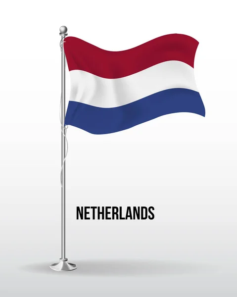 Alta bandiera vettoriale dettagliata dei Paesi Bassi — Vettoriale Stock