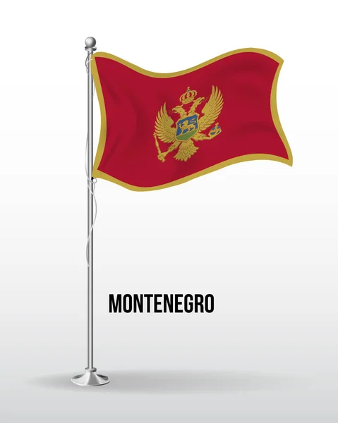 Υψηλή λεπτομερής διανυσματική σημαία του Montengro — Διανυσματικό Αρχείο