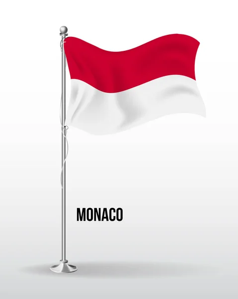 High detailed vector flag of Monaco — Stock Vector