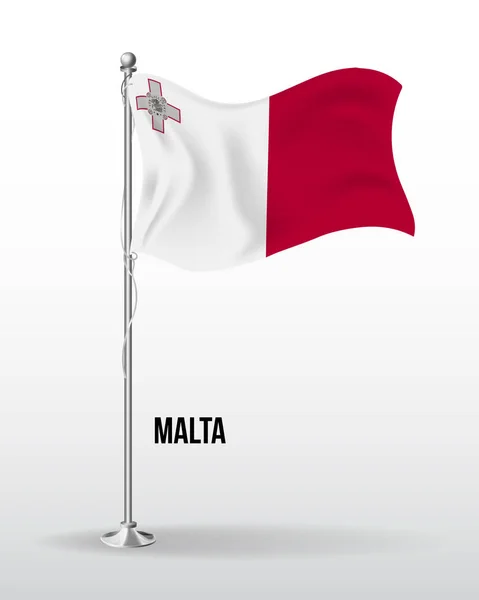 Высокий детальный векторный флаг Мальты — стоковый вектор