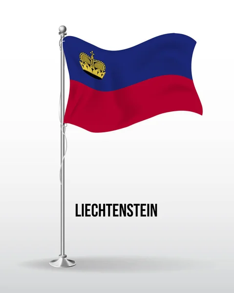 Alta bandera vectorial detallada de Liechtenstein — Archivo Imágenes Vectoriales