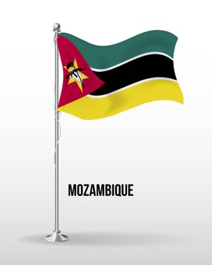 Mozambik 'in yüksek detaylı vektör bayrağı