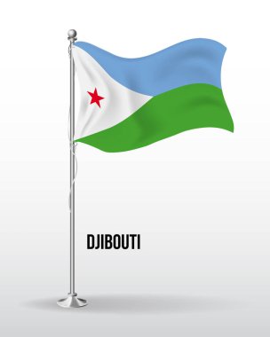 Djibouti 'nin yüksek detaylı vektör bayrağı