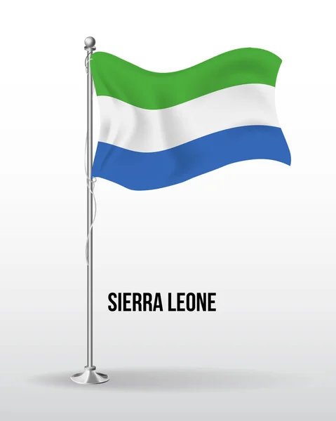 Высокий детальный векторный флаг SIERRA LEONE — стоковый вектор