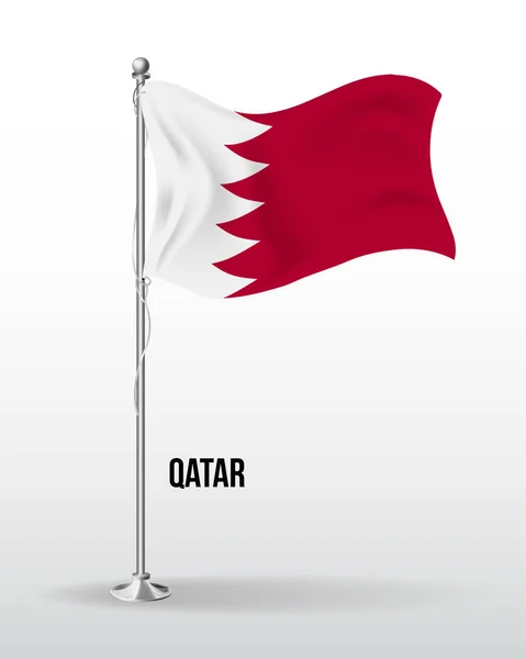 Высокий детальный векторный флаг Катара — стоковый вектор