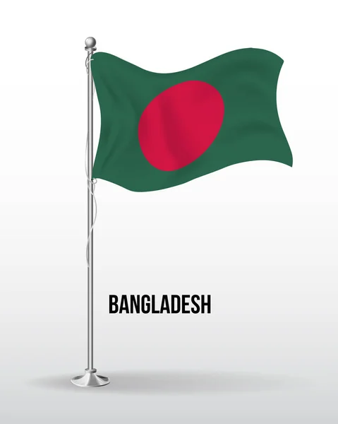 Alta bandera vectorial detallada de bangladesh — Archivo Imágenes Vectoriales