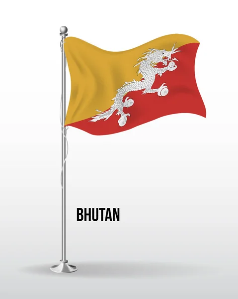 Bayraklar - 14yüksek detaylı bhutan vektör bayrağı — Stok Vektör