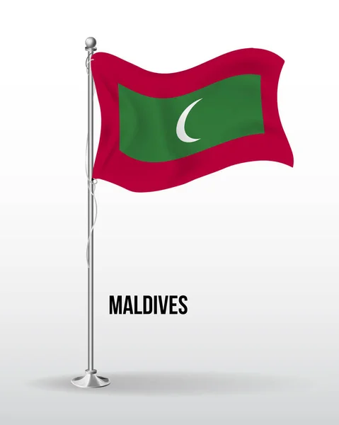 Alta bandera vectorial detallada de Maldivas — Archivo Imágenes Vectoriales