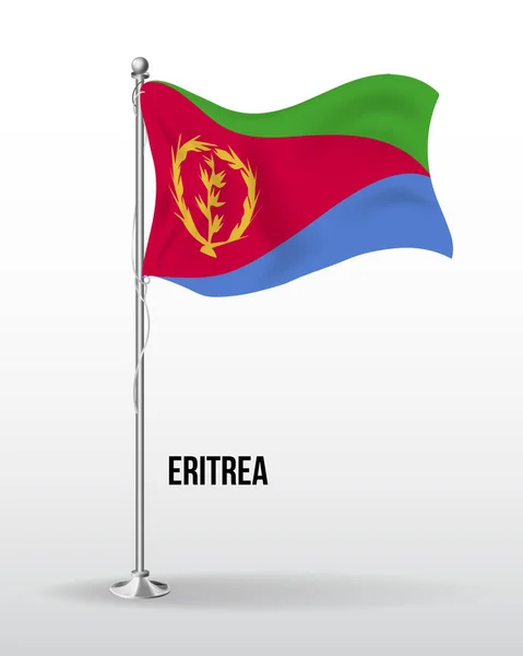 Alta bandera vectorial detallada de eritrea — Archivo Imágenes Vectoriales