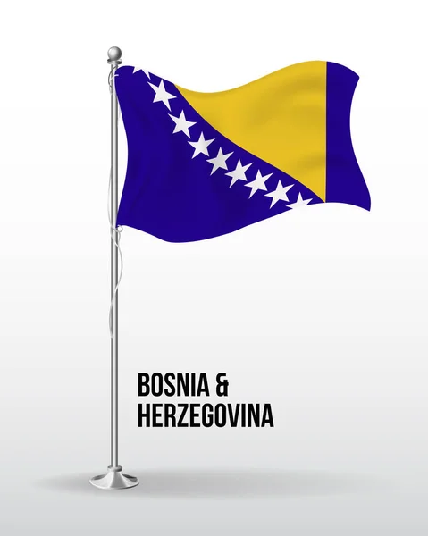 高详细的玻色尼亚和赫泽格维纳矢量旗 — 图库矢量图片