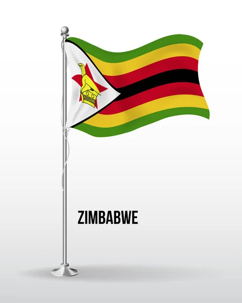 짐바브웨의 높고 세밀 한 벡터 깃발 — 스톡 벡터