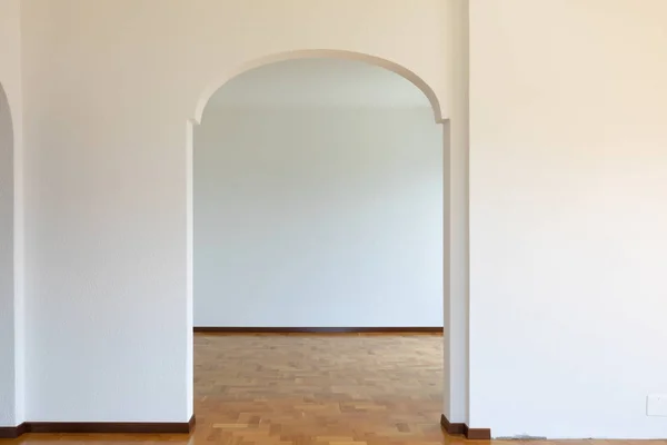 Detalhe Uma Porta Forma Arco Branco Ninguém Dentro — Fotografia de Stock