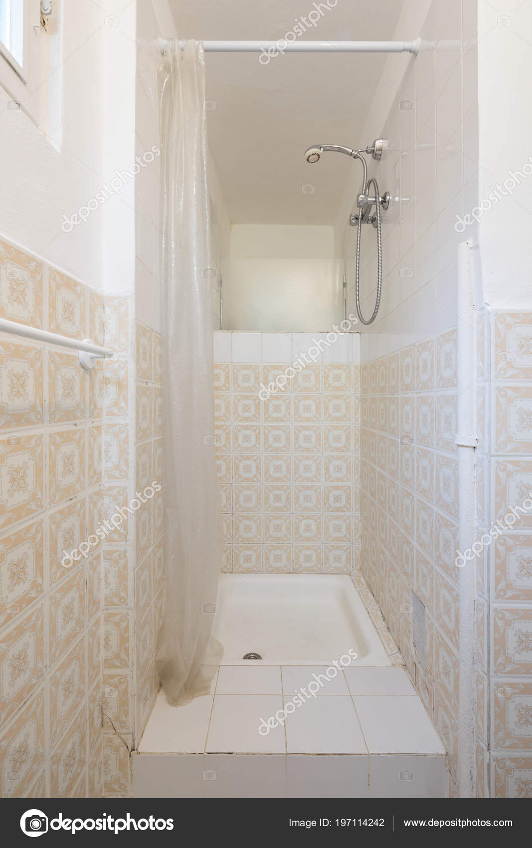 Vintage Bathroom Cream Colored Tiles No Stock Photo Zveiger