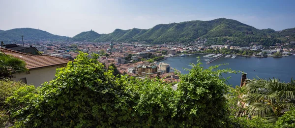 Vue Depuis Terrasse Ville Côme Par Une Journée Ensoleillée — Photo