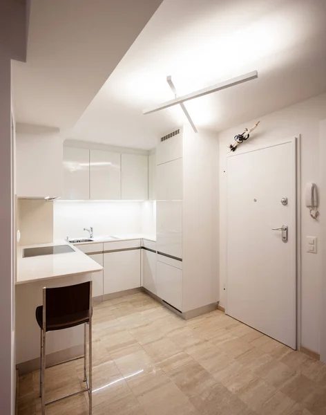 Cucina Design Appartamento Moderno Con Sgabello Nessuno Dentro — Foto Stock