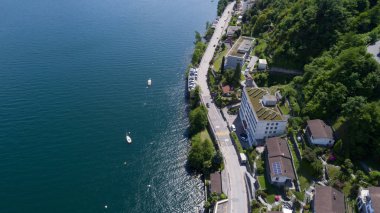 Lake Maggiore İsviçre bakan Brissago görünümünü. Doğa
