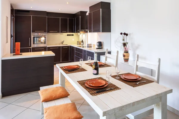 Conjunto Comedor Cocina Fondo Hay Nadie Adentro — Foto de Stock