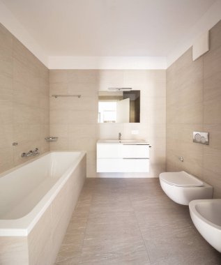 Modern daire, kimse içeri banyo iç
