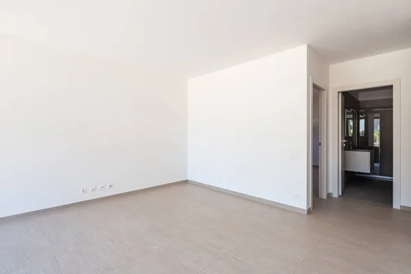 Interior Apartamento Moderno Nadie Dentro Paredes Blancas — Foto de Stock