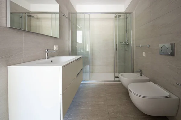 Interior Apartamento Moderno Ninguém Dentro Banheiro — Fotografia de Stock