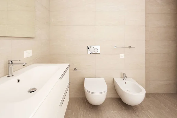 Interior Apartamento Moderno Nadie Dentro Baño — Foto de Stock