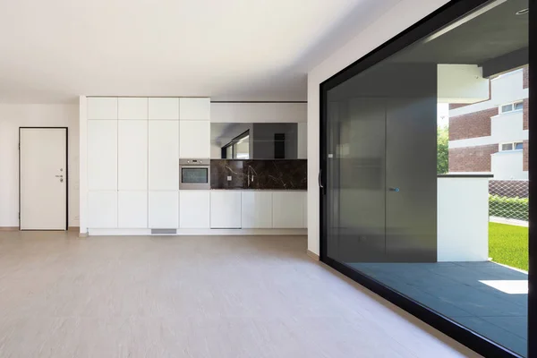 Interieur Van Modern Appartement Niemand Binnen Witte Muren — Stockfoto