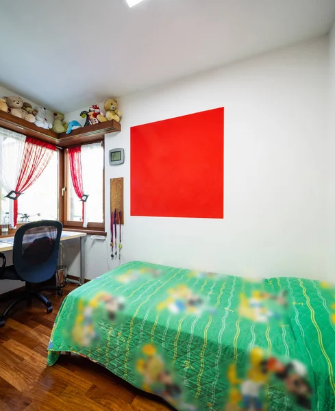 Chambre Garçons Adolescents Avec Beaucoup Peluche Parquet Personne Intérieur — Photo